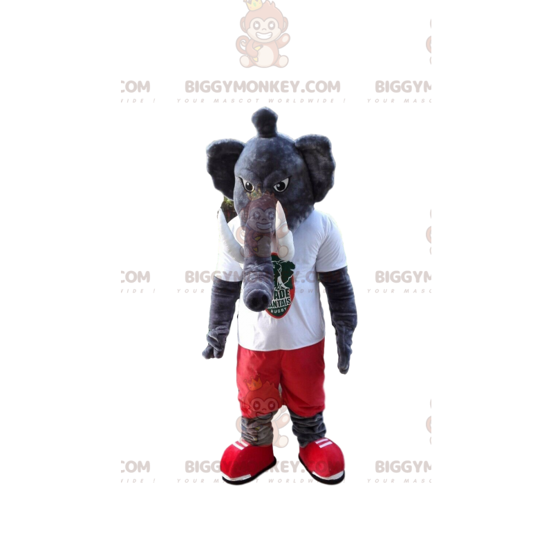 Gray elephant BIGGYMONKEY™ mascot costume, giant mammoth Gray elephant BIGGYMONKEY™ mascot costume, giant mammoth