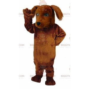 Big Brown Dog BIGGYMONKEY™ maskottiasu, pehmoinen koiraasu -