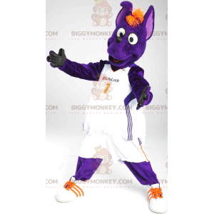 Costume mascotte cane canguro viola BIGGYMONKEY™ -