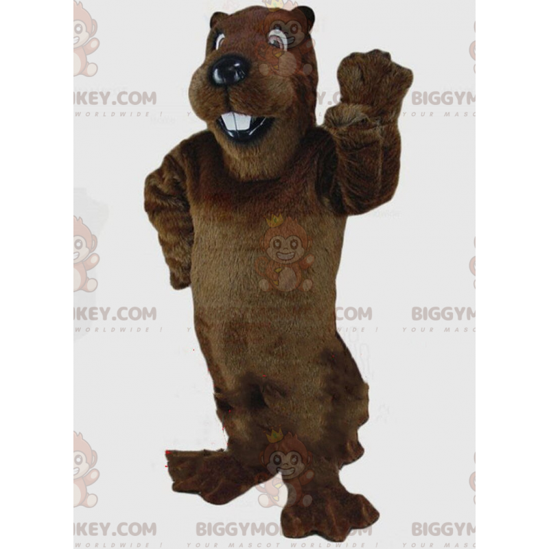 Brown beaver BIGGYMONKEY™ mascot costume, rodent costume, giant Brown beaver BIGGYMONKEY™ mascot costume, rodent costume, giant