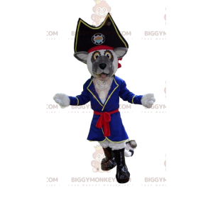 Costume de mascotte BIGGYMONKEY™ de chien gris en pirate