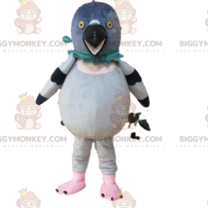BIGGYMONKEY™ Maskottchenkostüm weiße und graue Taube