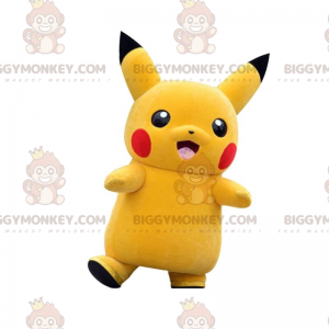 Traje de mascote BIGGYMONKEY™ de Pikachu, o famoso Pokémon amarelo do mangá