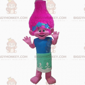 Rosa Troll BIGGYMONKEY™ Maskottchenkostüm, rosa Kreaturenkostüm