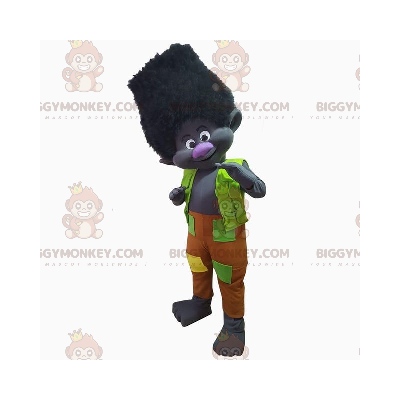 BIGGYMONKEY™ Disfraz de mascota de troll negro con atuendo BIGGYMONKEY™ Disfraz de mascota de troll negro con atuendo
