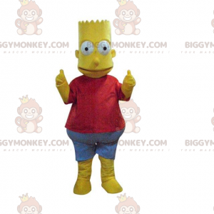 BIGGYMONKEY™ mascot costume of Bart Simpson, famous yellow