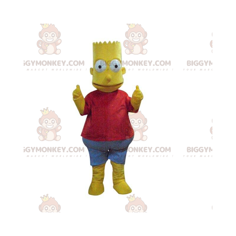 BIGGYMONKEY™ mascot costume of Bart Simpson, famous yellow