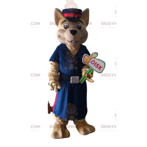 BIGGYMONKEY™ costume mascotte di cane in uniforme, costume da