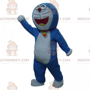 Στολή μασκότ BIGGYMONKEY™ Doraemon, διάσημη μπλε και λευκή γάτα
