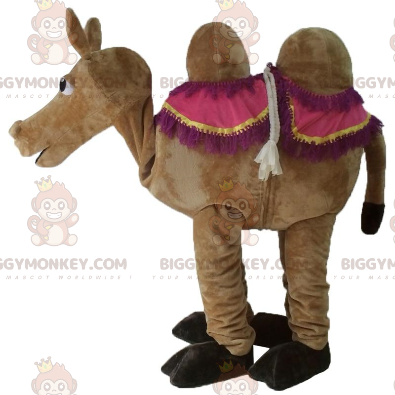 aerolíneas Pionero Tahití Disfraz de mascota camello marrón BIGGYMONKEY™ Tamaño L (175-180 CM)