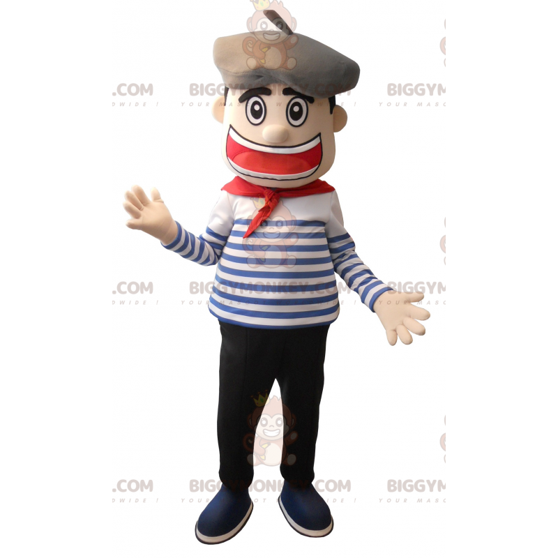 Baskisk mand sømand BIGGYMONKEY™ maskot kostume -