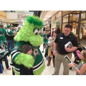 All Furry Green Monster BIGGYMONKEY™ mascottekostuum -