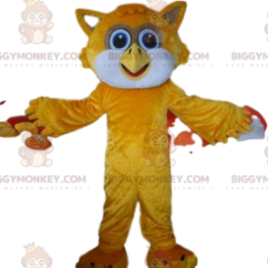 Στολή μασκότ BIGGYMONKEY™ κουκουβάγιας πορτοκαλί και λευκή, στολή πουλιών - Μασκότ πουλιών - BIGGYMONKEY_09488 - BiggyMonkey.com