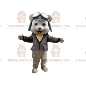 Costume de mascotte BIGGYMONKEY™ de chien en tenue de pilote