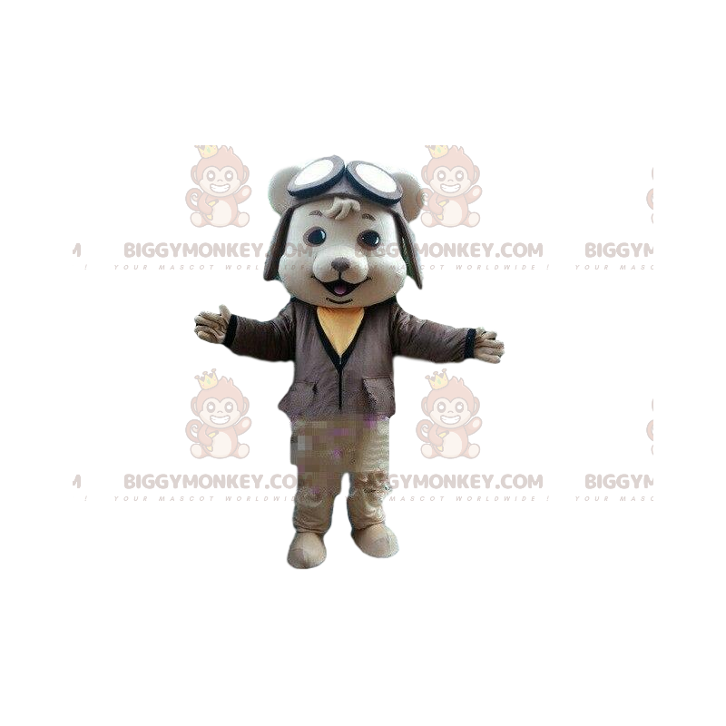 BIGGYMONKEY™ maskot kostume hund pilotdragt L