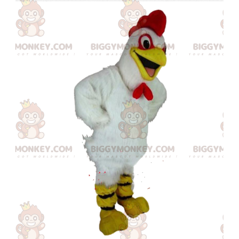 BIGGYMONKEY™ maskotdräkt höna, vit tupp, kycklingdräkt - Höns maskot - tuppar - kycklingar - BIGGYMONKEY_09493 - BiggyMonkey.com