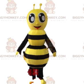 Disfraz de abeja amarilla y negra, disfraz de avispa sonriente