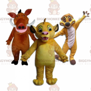 BIGGYMONKEY™:n Simban, Timonin ja Pumbaan maskotti Disneyn "Leijonakuninkaasta" - Kuuluisia hahmoja maskotteja - BiggyMonkey.com