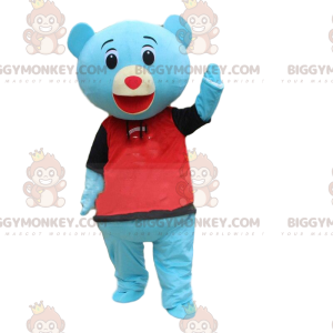 Blue Teddy Bear BIGGYMONKEY™ Mascot Costume, Blue Teddy Bear