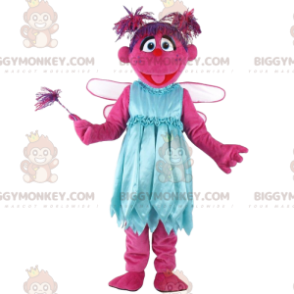 Rosa karaktär BIGGYMONKEY™ maskotdräkt, rosa varelsekostym -