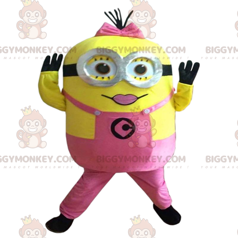 Minions BIGGYMONKEY™ mascot costume, dressed in pink from