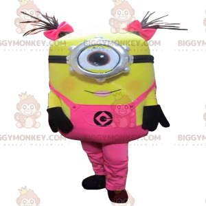 Στολή μασκότ Minions BIGGYMONKEY™, ντυμένη στα ροζ από την