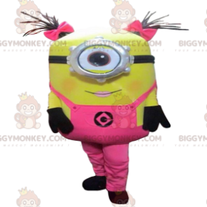 Στολή μασκότ Minions BIGGYMONKEY™, ντυμένη στα ροζ από την ταινία Despicable Me - Μασκότ διάσημων χαρακτήρων - BiggyMonkey.com