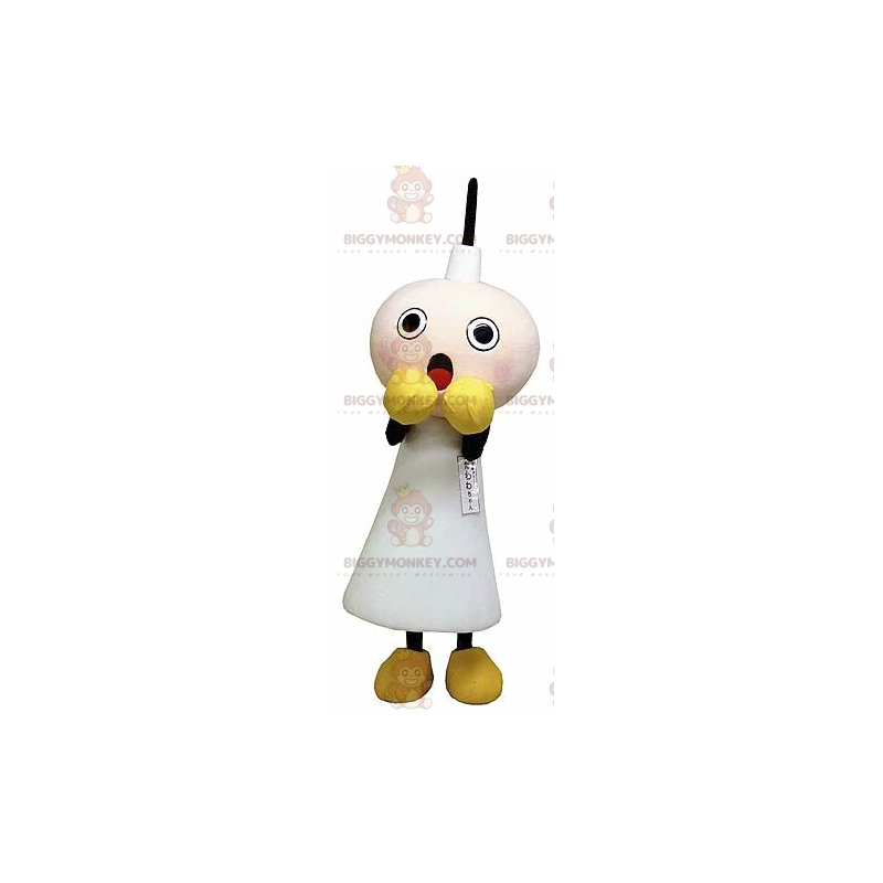 Frightened Looking White Candle BIGGYMONKEY™ Mascot Costume -