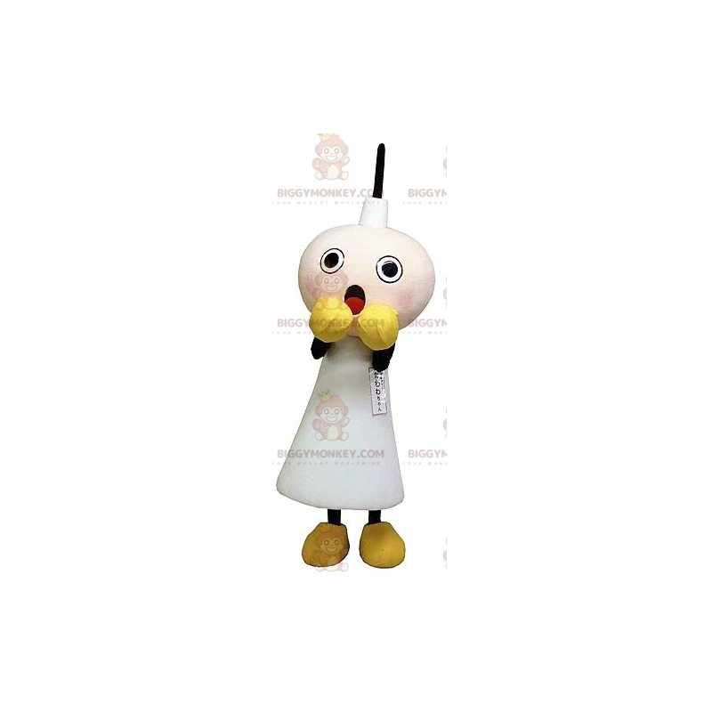 Frightened Looking White Candle BIGGYMONKEY™ Mascot Costume – Frightened Looking White Candle BIGGYMONKEY™ Mascot Costume –