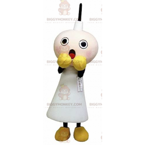 Frightened Looking White Candle BIGGYMONKEY™ Mascot Costume –