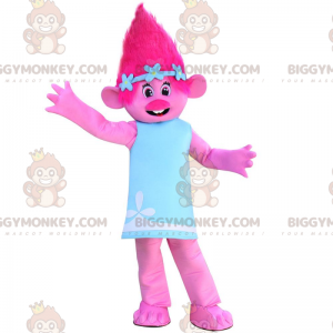 Roze trol BIGGYMONKEY™ mascottekostuum, roze schepselkostuum -