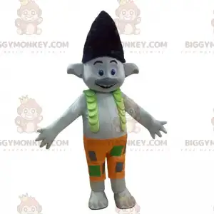 BIGGYMONKEY™ Mascot Costume Gray Troll with Black Hair, Black