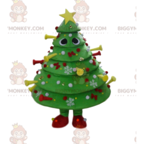 Festive Decorated Green Tree BIGGYMONKEY™ Mascot Costume