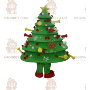 Festive Decorated Green Tree BIGGYMONKEY™ Mascot Costume