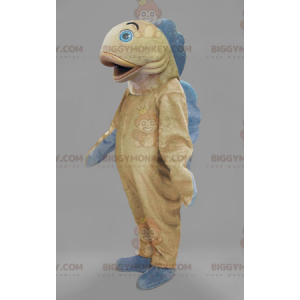 Beige und blaue Fische BIGGYMONKEY™ Maskottchen-Kostüm -