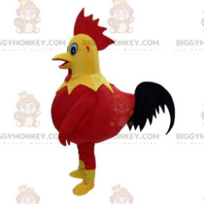 Kostium maskotki BIGGYMONKEY™ czerwony, żółty i czarny kogut, kostium kurczaka - BiggyMonkey.com