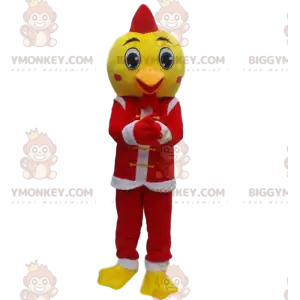 Maskotka BIGGYMONKEY™ z żółtego ptaka w stroju Mikołaja