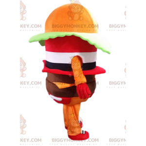 Costume da mascotte hamburger arancione BIGGYMONKEY™, costume