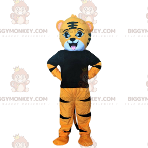 Orange and Black Tiger Cub BIGGYMONKEY™ Mascot Costume, Feline