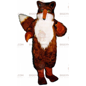 Oransje og hvit rev med grønne øyne BIGGYMONKEY™ maskotkostyme - Ræv maskoter - BIGGYMONKEY_01071 - BiggyMonkey.com
