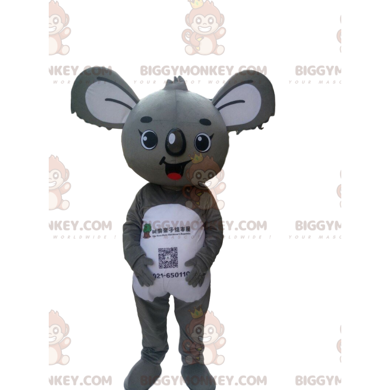 BIGGYMONKEY™ mascot costume of gray and white koala, Australia BIGGYMONKEY™ mascot costume of gray and white koala, Australia