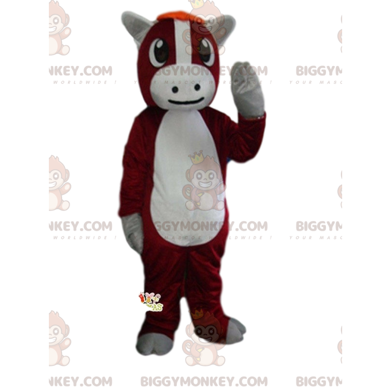 Disfraz de mascota de vaca roja y blanca BIGGYMONKEY™, disfraz Disfraz de mascota de vaca roja y blanca BIGGYMONKEY™, disfraz