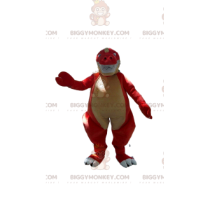 Costume de mascotte BIGGYMONKEY™ de dinosaure rouge à l'air