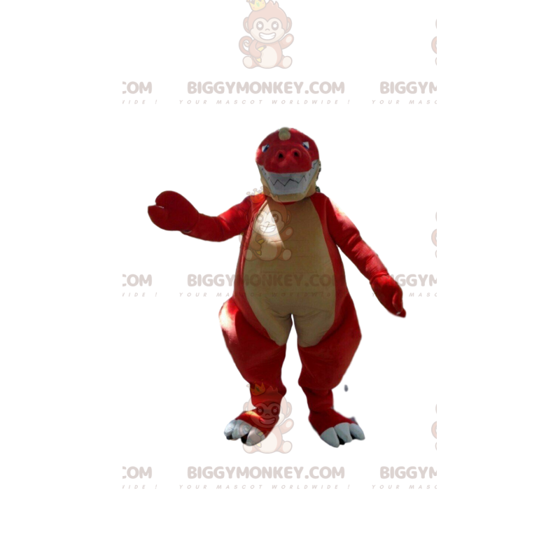 Costume da mascotte BIGGYMONKEY™ da dinosauro rosso Costume da mascotte BIGGYMONKEY™ da dinosauro rosso