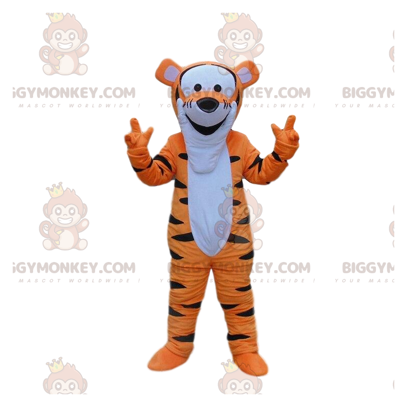 Disfraz de mascota BIGGYMONKEY™ de Tigger, el famoso tigre de Disfraz de mascota BIGGYMONKEY™ de Tigger, el famoso tigre de