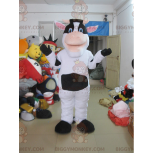 Costume da mascotte BIGGYMONKEY™ da mucca bianca e nera -