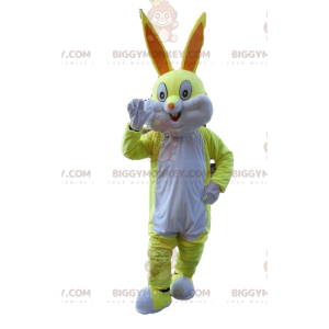 BIGGYMONKEY™ maskotdräkt gul och vit kanin, Bugs Bunny-dräkt -