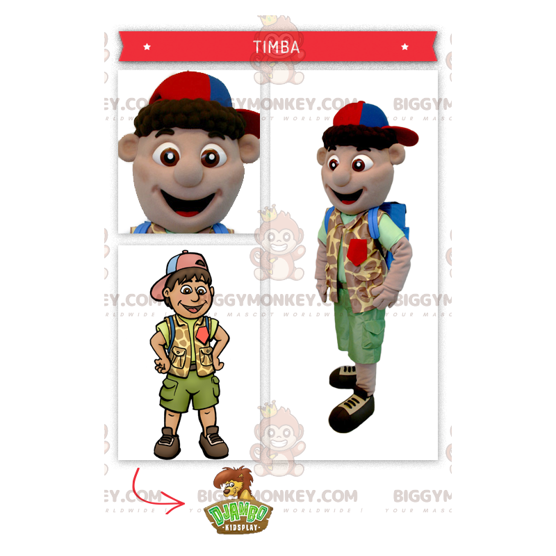 Boy Explorer BIGGYMONKEY™ Mascot Costume - Biggymonkey.com Boy Explorer BIGGYMONKEY™ Mascot Costume - Biggymonkey.com