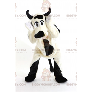 Koiran valkoinen ja musta lehmä BIGGYMONKEY™ maskottiasu -