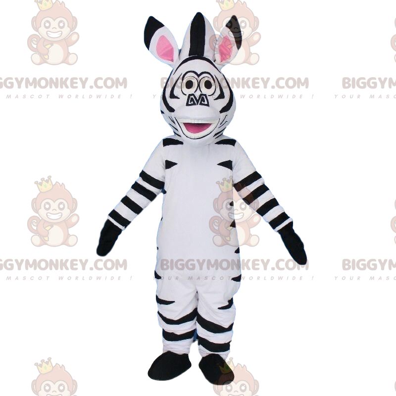 Traje de mascote BIGGYMONKEY™ de Marty, a famosa zebra do